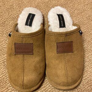 Lucky Brand Slippers Unisex Kids 2/3 Sherpa Lined Faux Suede & Fur Brown